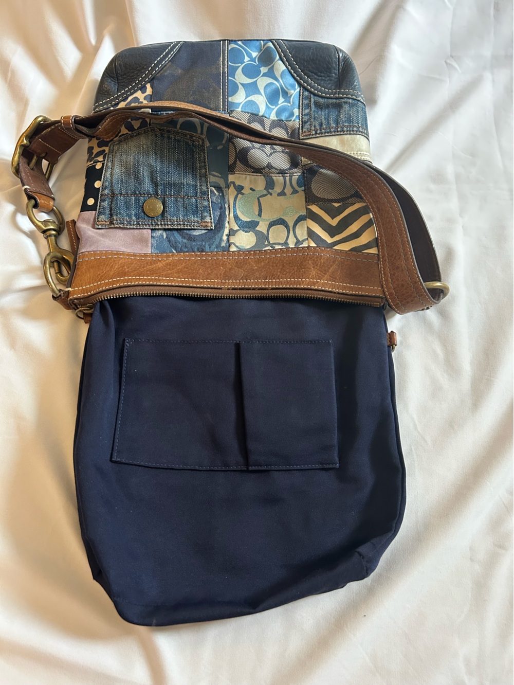 Coach Patchwork Denim and Brown Leather Crossbody - Picture 17 of 17